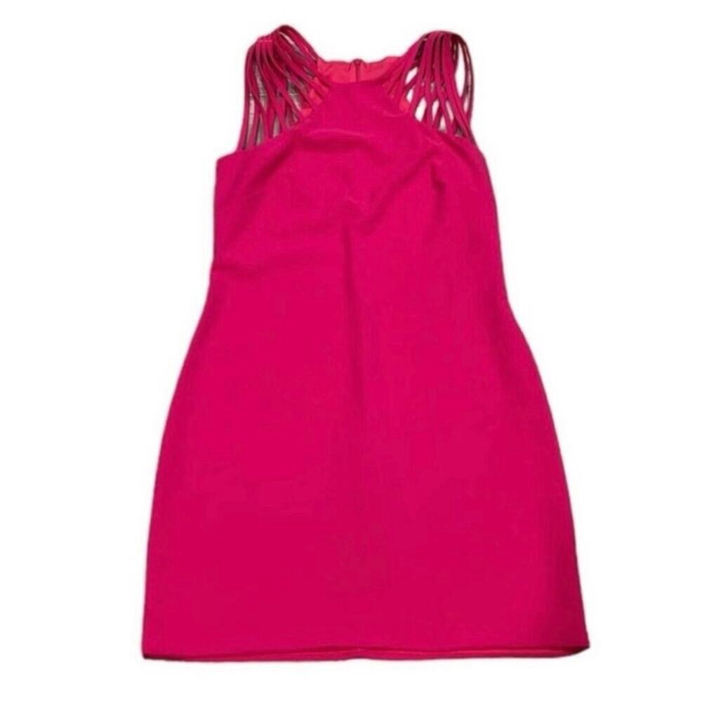 Dress the Population Fuchsia Cutout Sheath Cocktail Mini Dress S - Picture 11 of 16